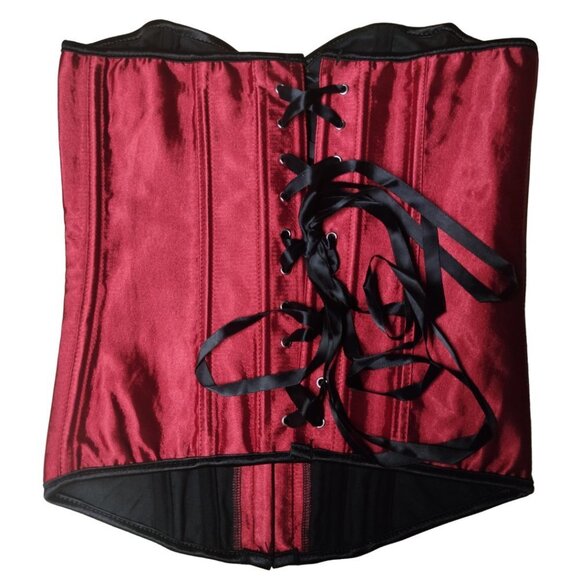 💜 NWT Red Sparkle Overbust Corset and Thong Set - Picture 5 of 9